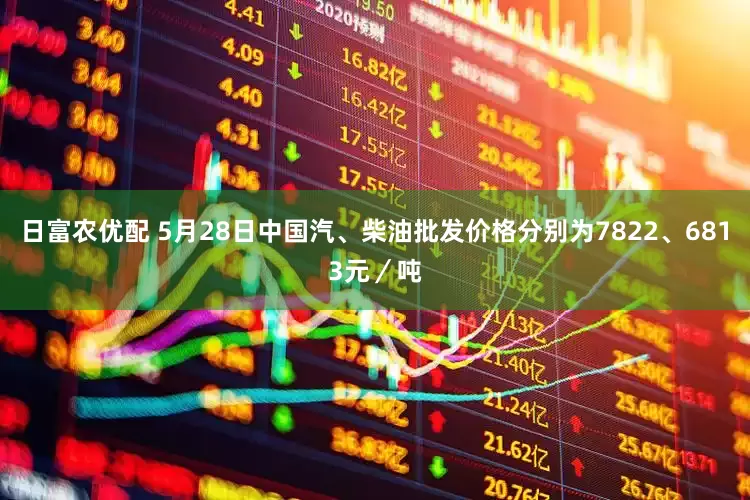 日富农优配 5月28日中国汽、柴油批发价格分别为7822、6813元／吨